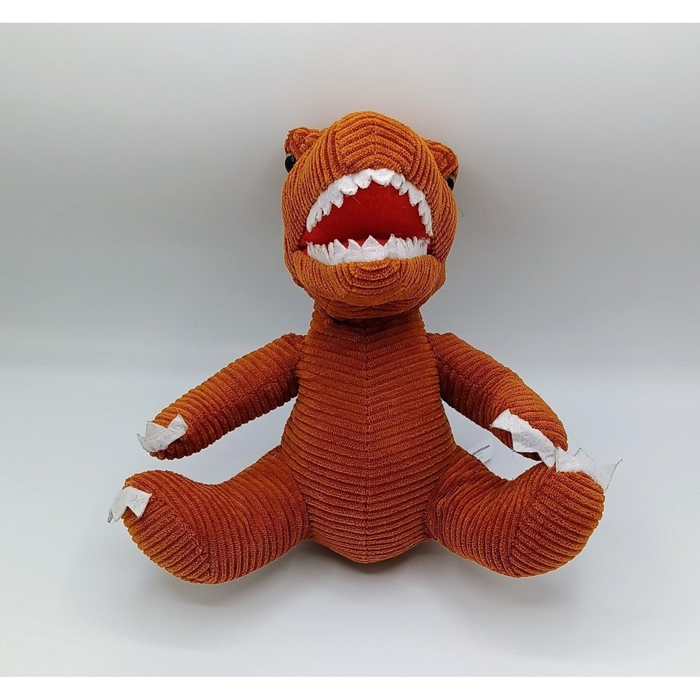 9" Naturally Kids Brown STUFFED Plush Ribbed Dinosaur B5